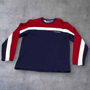 Vintage Tommy Hilfiger Herren L Pullover Rundhalspullover gestreift rot weiß blau - Bild 1 von 12