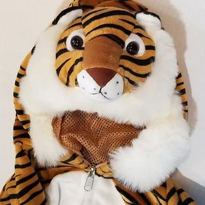 Childs Halloween Costume Tiger Cat Size S (2-3) Full Body Zip Front Fuzzy Plush - Picture 1 of 13