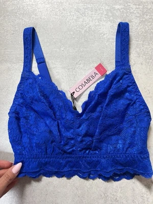 Bralette Cosabella Never Say Never Curvy inalámbrico azul talla M 34-36 DD F Foto 1 de 4