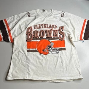 Vintage 90s Cleveland Browns NFL Team Rated USA Football T-Shirt XL - Picture 1 of 10