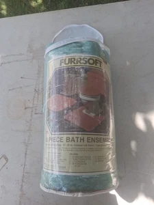 Alfombra peluda vintage Furrsoft conjunto de baño de 5 piezas - Imagen 1 de 6