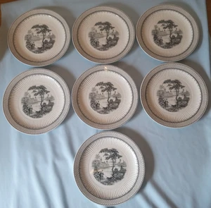 Wm. Lote de 7 platos de cena Adams & Sons "Minuet" Real-Ironstone China 10" - Imagen 1 de 10