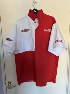 Rare Coca Cola Bowling Shirt Superbowl Size Large - XL 48” Chest Red And White - Picture 1 of 8