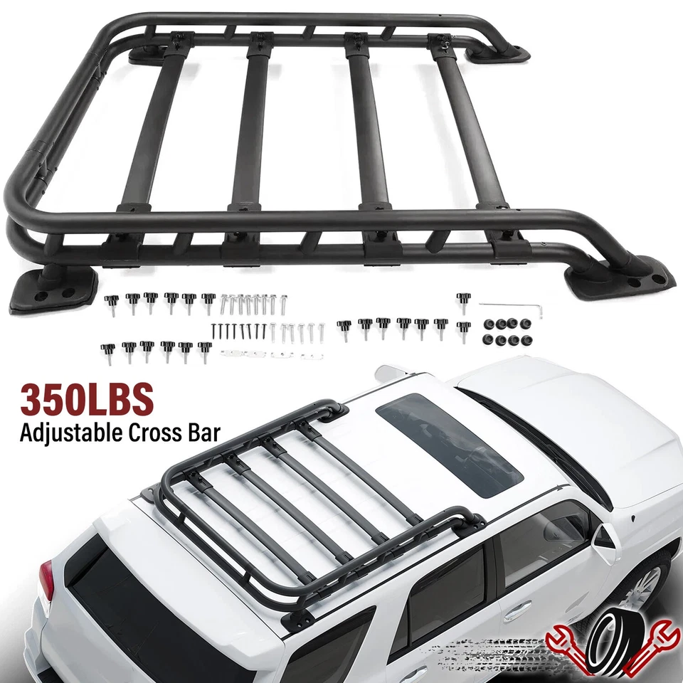 Black Adjustable Roof Rack Cargo Basket w/Bolts For Toyota 4Runner 2010-2024 23 Foto 1 de 4