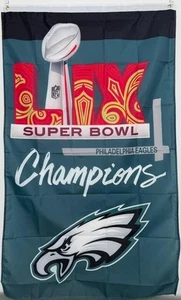 Philadelphia Eagles 2024-2025 Super Bowl LIX Champions 3x5 Flag Vertical Design - Picture 1 of 3