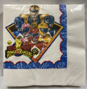 Saban’s Mighty Morphin Power Rangers Vintage Paper Beverage Napkins New - Picture 1 of 2