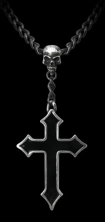 Alchemy Metal Wear - Collana - Croce Di Osbourne - Croce Gotica Nera Per Uomo - Immagine 1 di 1