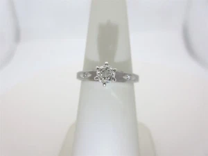 Diamond Engagement Ring White Gold Natural .27 ctw 14k Solid Size 5.5 R637 - Picture 1 of 9