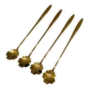 Made in Japan Cherry blossom design spoons 4 pieces set Stainless Gold color - Picture 1 of 9