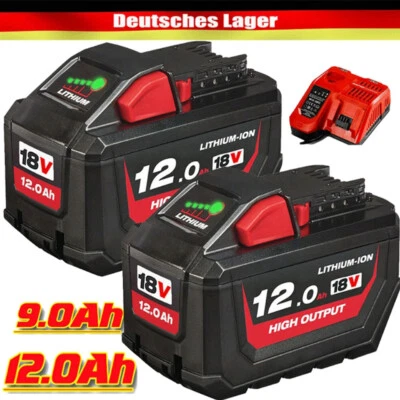 MARKENLOS 2X Para Batería Original Milwaukee M18 18V 12.0AH XC Li-Ion 48-11-1860 48-11-1852
