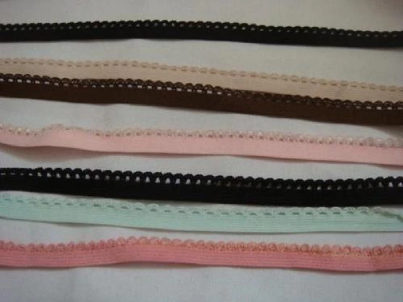10 yards picot elastic 3/8" Black White beige Blue pink your pick  lavender sage - Image 1 of 3