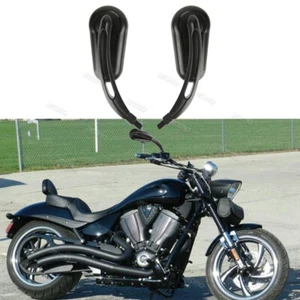 2PCS Black Motorcycle Rearview Mirrors For For Victory High Ball Hammer 8 Ball S - Picture 1 of 16