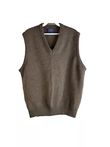Vintage 90s Pendleton Virgin Wool Blank Knit Sweater Vest Mens Large - Picture 1 of 6
