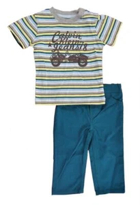 Calvin Klein Newborn Boys S/S Striped Top 2pc Pant Set Size 3/6M 6/9M - Picture 1 of 1