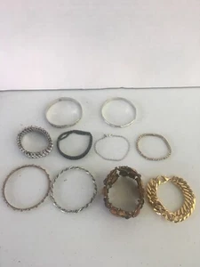 Mix Posten 10 verschiedene Töne Arten runde harte Armbänder Damenschmuck Pre Owne - Bild 1 von 15