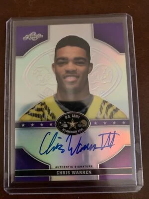 2015 Leaf US Army All-American Bowl Purple Prismatic /15 Chris Warren Auto - Image 1 of 2