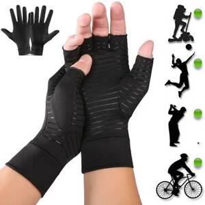 Copper Compression Gloves For Arthritis Carpal Tunnel Hands Support Pain Relief♛