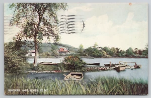 Snyder's Lake North Greenbush Rensselaer County New York Postcard NY Dock Boats - Picture 1 of 5