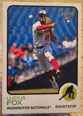 2022 Topps Heritage Lucius Fox RC #618 Washington Nationals - Image 1 of 2