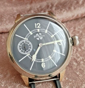HELVETIA Wristwatch Antique Mechanical Swiss Men's Watch Millitary Style - Picture 1 of 7