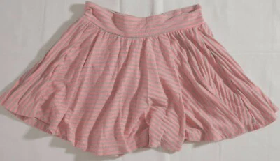 KidPik sz XS 5/6 jersey full skirt gray pink stripe spins soft stretchy - Image 1 of 4