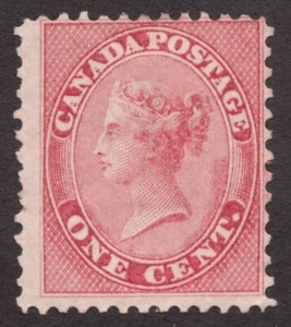 1859 Canada 14ii  - 1¢ Rose Queen Victoria, thick paper.  MNG  Cv$900 - Picture 1 of 1