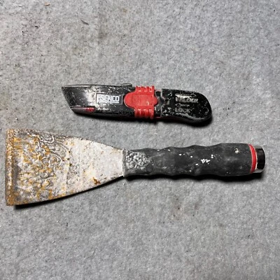 Senco Steel Drywall Wall Scraper Putty Knife Screw in Handle + Utility knife Foto 1 de 4