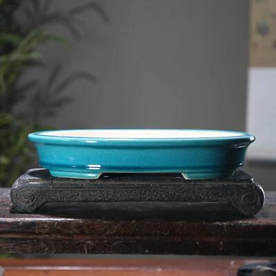 Maceta Bonsai Cerámica Arcilla Púrpura Yixing Estilo Chino Redonda Esmaltada a Mano Grieta Foto 1 de 4