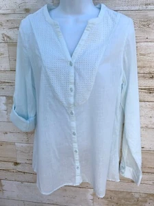 Camicetta Gap Medium M manica lunga abbottonata donna cotone carriera casual - Foto 1 di 10