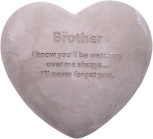 Brother Heart Shaped Memorial Stone, Sympathy Gift, Remembrance Garden Decor - Picture 1 of 4