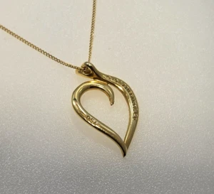 Tiffany & Co. Heart Necklace 18K Yellow Gold 750 4.9g 18" Length - Picture 1 of 3
