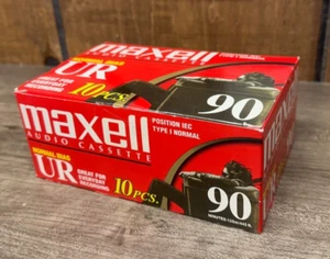 NOS New Vintage Maxell UR90 Normal Bias Audio Cassette Tapes Opened 9 Pack - Picture 1 of 7