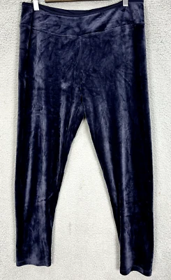 Cuddle Duds Pants Womens Large Blue Fleece Velour Lounge Tapered Leg Cozy Warm - Image 1 of 4