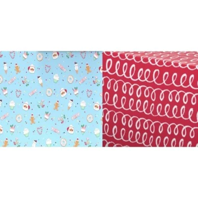 Hallmark Wrapping Paper Christmas Sweets & Treats Red Loops Reversible 35 sq ft - Image 1 of 4