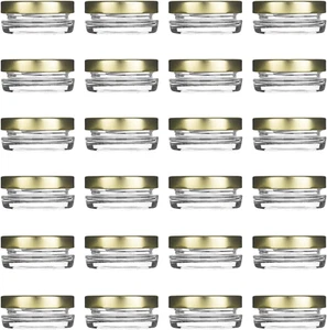 Small Mini Glass Jars with Tin Lids - 0.5 Oz (Pack of 24) – All Purpose Empty St - Picture 1 of 12