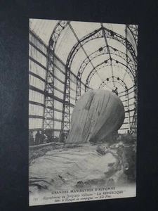 CPA CARTE POSTALE 1909 AVIATION GRANDES MANOEUVRES DIRIGEABLE REPUBLIQUE GONFLE - Imagen 1 de 2