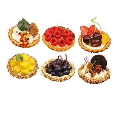 6Pcs Fake Desserts Artificial Egg Tart Models Realistic Simulated Fake 3 Inch - Image 1 of 4