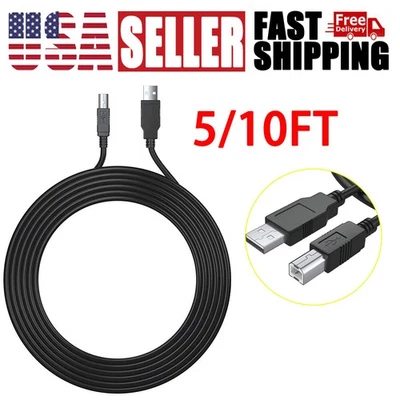 NEW USB 2.0 A TO B High Speed Printer Scanner Premium Cable Cord 1.5m - Image 1 of 4