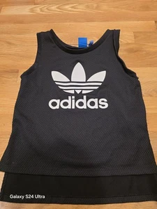 Adidas Original Trefoil Classic Adult XS Athletic Logo Tank Top Black White - Picture 1 of 5