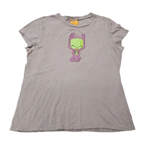 Rare Gray Vtg Y2K Invader Zim Gir Fitted T-shirt Size L XL Nickelodeon 2004 Emo  - Picture 1 of 10