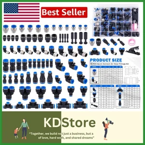 Kit de accesorios de aire de conexión rápida de 78 piezas para sistemas neumáticos - Imagen 1 de 11