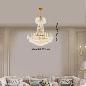 Lampadario in cristallo color oro stile impero illuminazione in cristallo - Foto 1 di 17