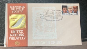 Milcopex 1986 Africa in Crisis UN philately cover, Milwaukee, Wisconsin - Picture 1 of 5