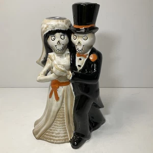 Yankee Candle Boney Bunch Bride & Groom “Last Tango” Taper Holder Halloween 2015 - Picture 1 of 11