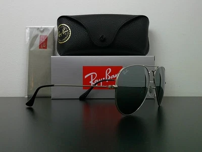 Gafas de sol clásicas Ray-Ban 3025 G-15 aviador plateadas nunca usadas Foto 1 de 4