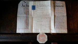 1865 / 1878 WAX PAPER MANUSCRIPT WILL - ROBERT STUBBS - NEW MALTON YORKSHIRE - Picture 1 of 19