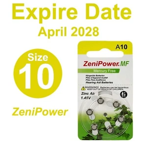 10 Size 10 Hearing Aid Battery Zenipower  label  CIC  CANAL ALL BRAND AU - Imagen 1 de 7