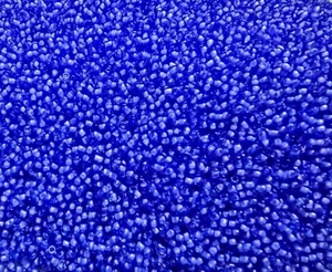 20gms Cylinder Treasures size 11/0 Precision Beads - White Lined Cornflower Blue - Picture 1 of 4