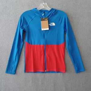 The North Face Hoodie Kids Medium Blue Red Long Sleeve UPF 40+ Outdoor Hoodie - Picture 1 of 14