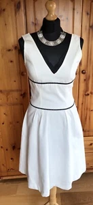 Dress Size 10 Morgan 38 Ivory Black Trim Wedding Guest Party NWT (RRP €65) - Picture 1 of 15